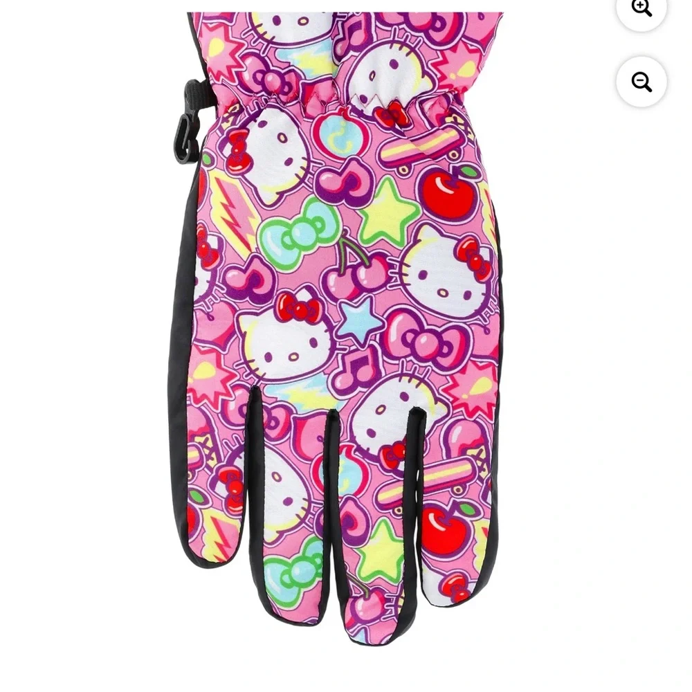 Hello Kitty Pink Kids Ski Gloves Size Large/XL